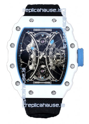 Richard Mille RM53-01 Pablo Mac Donough White TPT CASE Black Nylon Strap Swiss Replica Watch