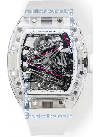 Richard Mille RM38-02 Sapphires Bubba Watson White Rubber Tourbillon Movement 1:1 Mirror Replica