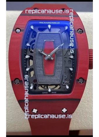 Richard Mille RM07 Red Carbon Casing 1:1 Superclone Swiss Replica Watch 