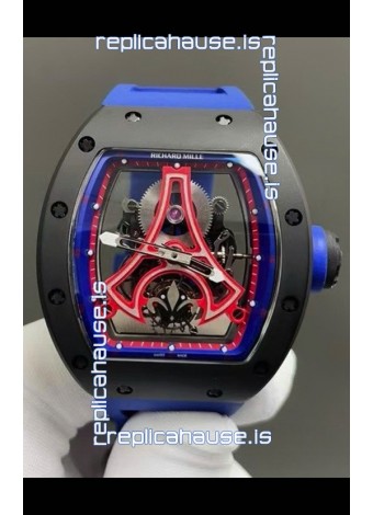 Richard Mille RM52-03 Paris Saint-Germain Tourbillon Black Ceramic Swiss Replica Watch 