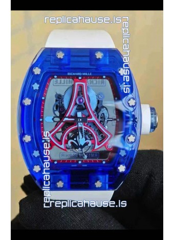 Richard Mille RM52-03 Paris Saint-Germain Tourbillon Blue Sapphires Swiss Replica Watch 
