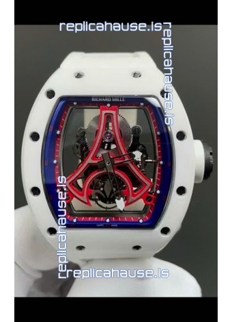 Richard Mille RM52-03 Paris Saint-Germain Tourbillon White Ceramic Swiss Replica Watch 