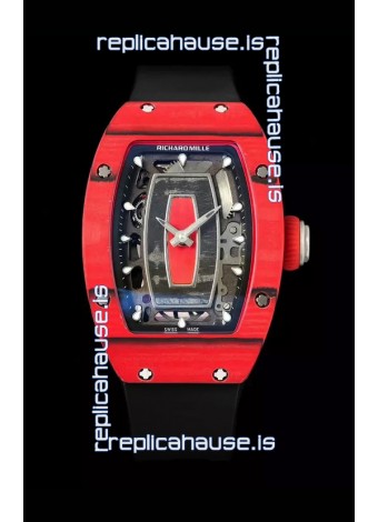 Richard Mille RM07 Red Carbon Casing 1:1 Superclone Swiss Replica Watch