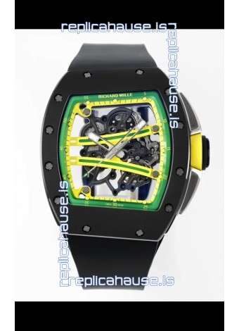 Richard Mille Super Clone RM61-01 Black Ceramic Black Strap Swiss Replica Watch