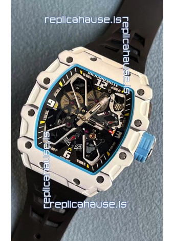 Richard Mille RM35-03 Rafael Nadal Edition White Carbon Fiber Casing 1:1 Mirror Replica Watch in Black Strap