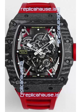 Richard Mille RM35-02 Rafael Nadal Carbon Fiber Casing with Genuine Tourbillon Super Clone Watch