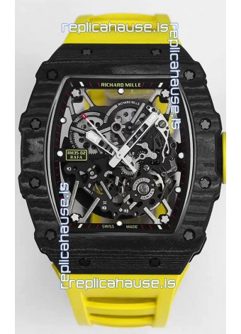 Richard Mille RM35-02 Rafael Nadal Carbon Fiber Casing with Genuine Tourbillon Super Clone Watch