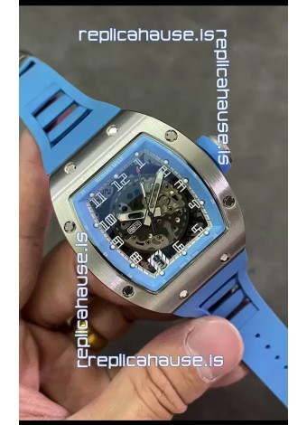 Richard Mille RM010 Stainless Steel Replica Watch in Blue Strap