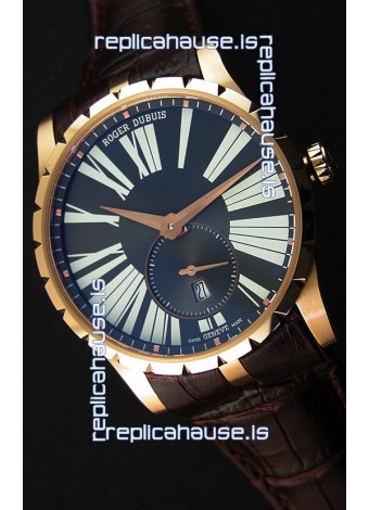 Roger Dubuis Excalibur RDDBEX0587 Pink Gold Grey Dial Swiss Replica Watch
