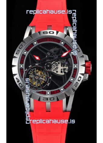 Roger Dubuis Excalibur Spider Flying Tourbillon Skeleton Titanium Casing 1:1 Mirror Swiss Watch