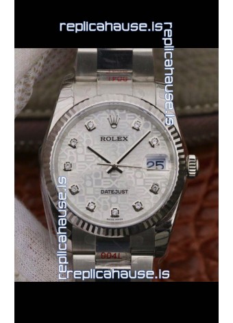 Rolex Datejust 36MM Cal.3135 Movement Swiss Replica Watch in 904L Steel Casing in White Dial