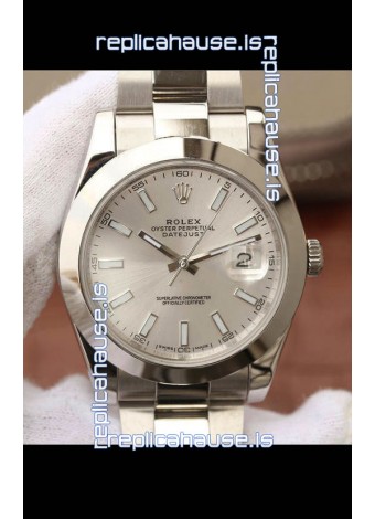 Rolex Datejust 41MM Cal.3135 Movement Swiss Replica Watch in 904L Steel / Steel Dial
