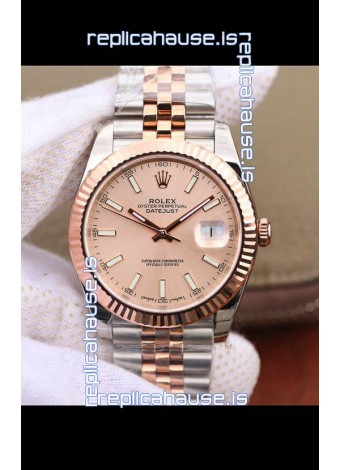 Rolex Datejust 41MM Cal.3135 Movement Swiss Replica Watch in 904L Steel Two Tone Champange Dial