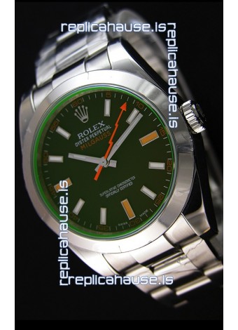 Rolex Milgauss 116400M Swiss Watch with Black Dial - Ultimate 904L Steel Watch 
