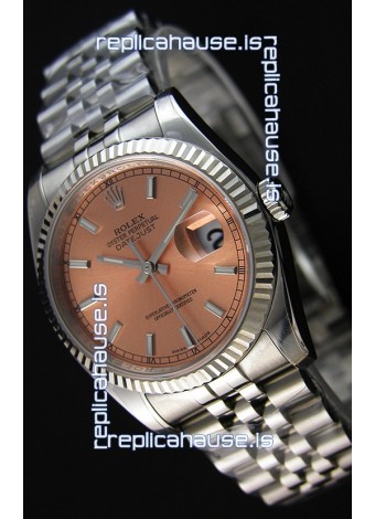 Rolex Datejust 36MM Cal.3135 Movement Swiss Replica Champange Dial Jubilee Strap - Ultimate 904L Steel Watch 