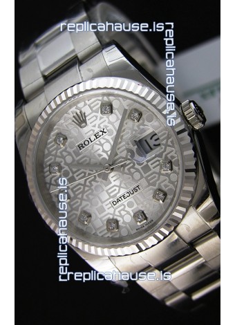 Rolex Datejust 36MM Cal.3135 Movement Swiss Replica Watch in Steel White Steel Dial
