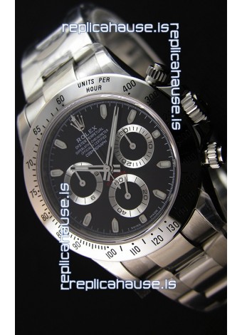 Rolex Cosmograph Daytona 116520 Black Dial Original Cal.4130 Movement - Ultimate 904L Steel Watch 