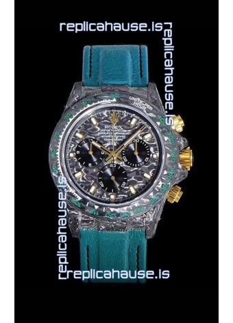 Rolex Daytona DiW Forged Cabon Casing 1:1 Mirror Replica Black Carbon Dial