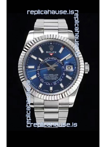 Rolex Sky-Dweller REF# 326934 Blue Dial Watch in 904L Steel Case 1:1 Mirror Replica