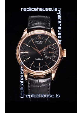 Rolex Cellini Date Ref#50515 Replica 1:1 Mirror Rose Gold 904L Steel Watch Brown Dial