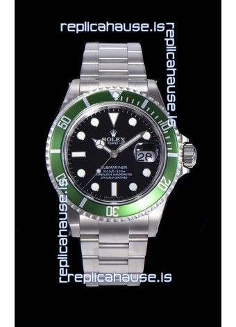 Rolex Submariner 50th Anniversary "Kermit" Swiss Replica Watch 904L Steel Casing