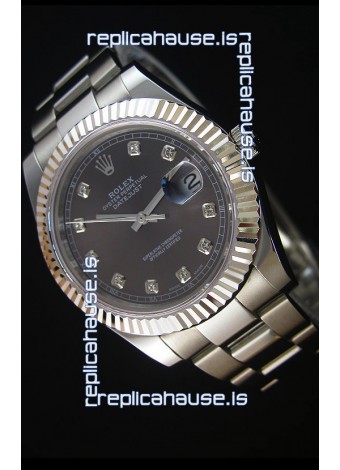 Rolex Datejust Japanese Replica Watch - Grey Dial in 41MM with Oyster Strap