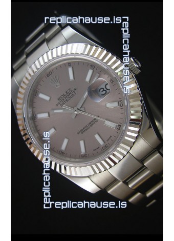 Rolex Datejust Japanese Replica Watch - Grey Dial in 41MM with Oyster Strap