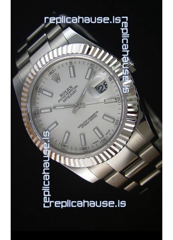 Rolex Datejust Japanese Replica Watch - Grey Dial in 41MM with Oyster Strap