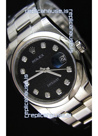 Rolex Datejust Japanese Replica Watch - Black Dial in 36MM with Oyster Strap