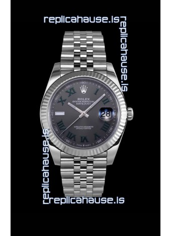 Rolex Datejust Wimbledon Edition Japanese Replica Watch - Grey Dial in 41MM 