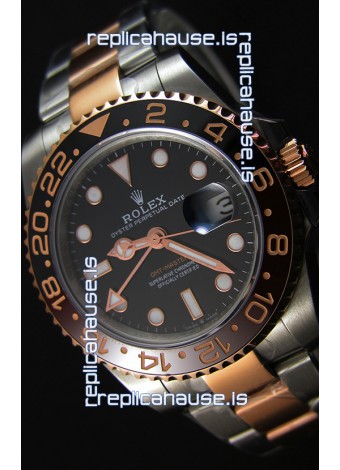 Rolex GMT Masters Japanese Replica Watch in Two Tone Rose Gold Casing