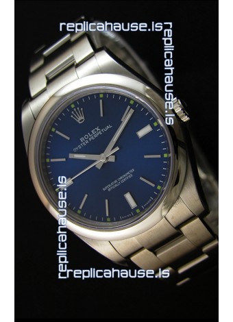 Rolex Oyster Perpetual Japanese Replica Watch - Blue Dial in 39MM Casing
