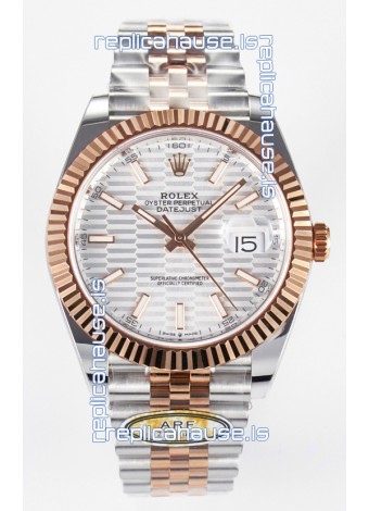 Rolex Super Clone Datejust ETA 3235 Movement 41MM Two Tone Rose Gold Plating Fluted Dial Watch