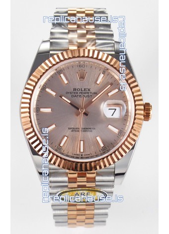 Rolex Super Clone Datejust ETA 3235 Movement 41MM Two Tone Rose Gold Plating and Dial Watch