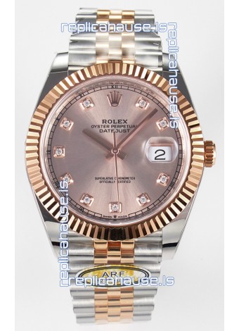 Rolex Super Clone Datejust ETA 3235 Movement 41MM Two Tone Rose Gold Plating and Dial Watch