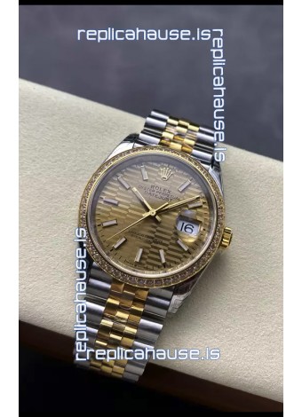 Rolex Super Clone Datejust ETA 3235 Movement 36MM Two Tone Yellow Gold Swiss Watch 