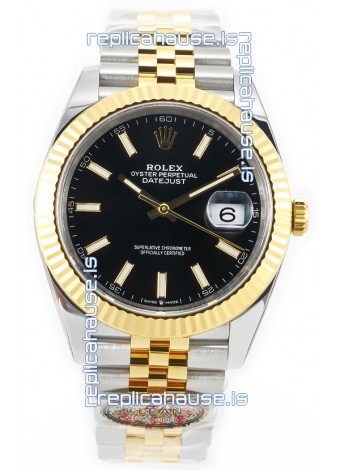 Rolex Datejust M126333 41MM ETA3235 72 Hours Power Black Dial Jubilee 1:1 Mirror Replica Yellow Gold 904L Steel