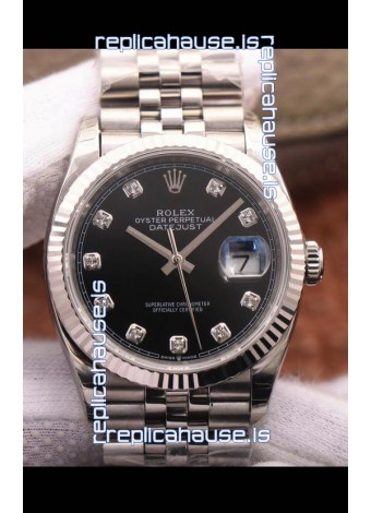 Rolex Datejust 126234 36MM Swiss Replica in 904L Steel in Black Dial 1:1 Mirror Replica