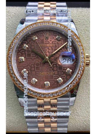 Rolex Datejust 126281 36MM Swiss Replica in 904L Steel in Brown Dial 1:1 Mirror Replica