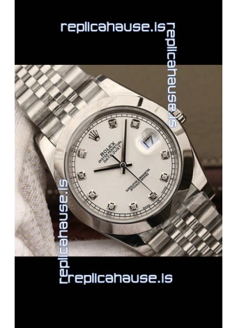 Rolex Datejust 41MM Cal.3135 Swiss 1:1 Mirror Replica Watch in 904L Steel Casing White Dial