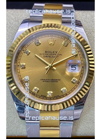 Rolex Datejust 126333 41MM Swiss 1:1 Mirror Replica Watch in 904L Steel - Gold Dial