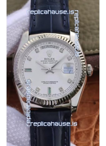 Rolex Day Date 904L Steel Casing Watch in Steel Dial 36MM - 1:1 Mirror Quality 