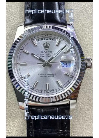 Rolex Day Date 904L Steel Casing Watch in Steel Dial 36MM - 1:1 Mirror Quality 