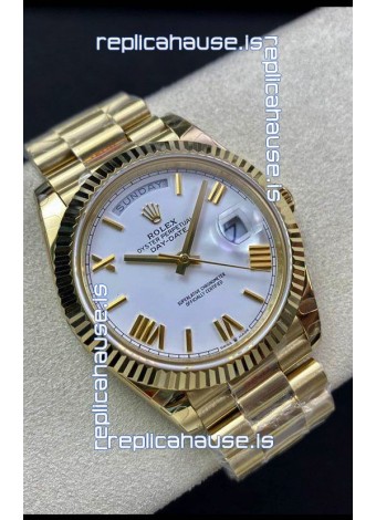 Rolex Day Date Presidential 18K Yellow Gold Watch 40MM - White Dial 1:1 Mirror Quality