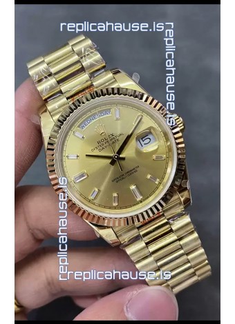 Rolex Day Date Presidential 18K Rose Gold Watch 40MM - Gold Dial 1:1 Mirror Quality