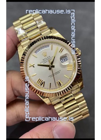 Rolex Day Date Presidential 18K Rose Gold Watch 40MM - Steel Dial 1:1 Mirror Quality