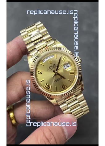 Rolex Day Date Presidential 18K Rose Gold Watch 40MM - Gold Dial 1:1 Mirror Quality