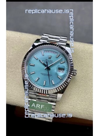 Rolex Day Date 904L Stainless Steel Tiffany Blue Stick Dial Watch 40MM - 1:1 Mirror Quality