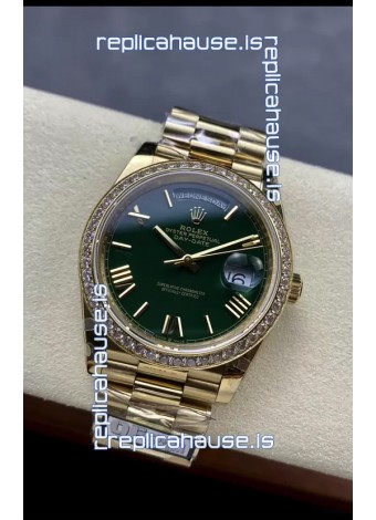 Rolex Day Date Presidential 18K Rose Gold Watch 40MM - Olive Green Dial 1:1 Mirror Quality