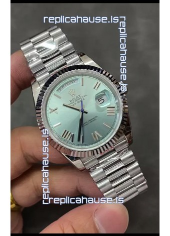 Rolex Day Date Presidential Stainless Steel ICE Blue Dial Watch 40MM - 1:1 Mirror Quality